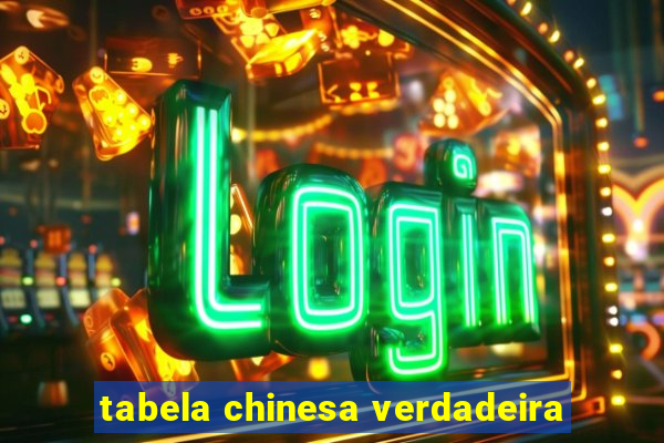 tabela chinesa verdadeira